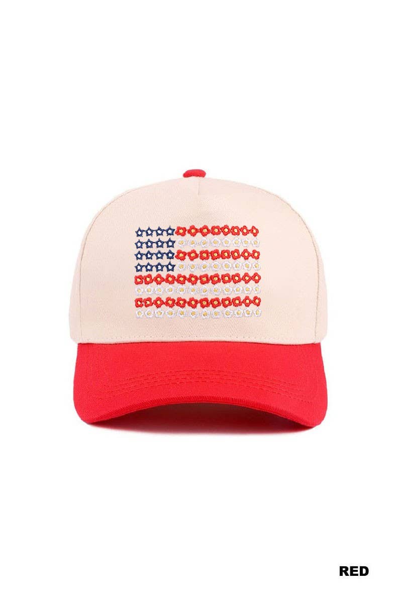 Star American Flag Two Tone Cotton Hat