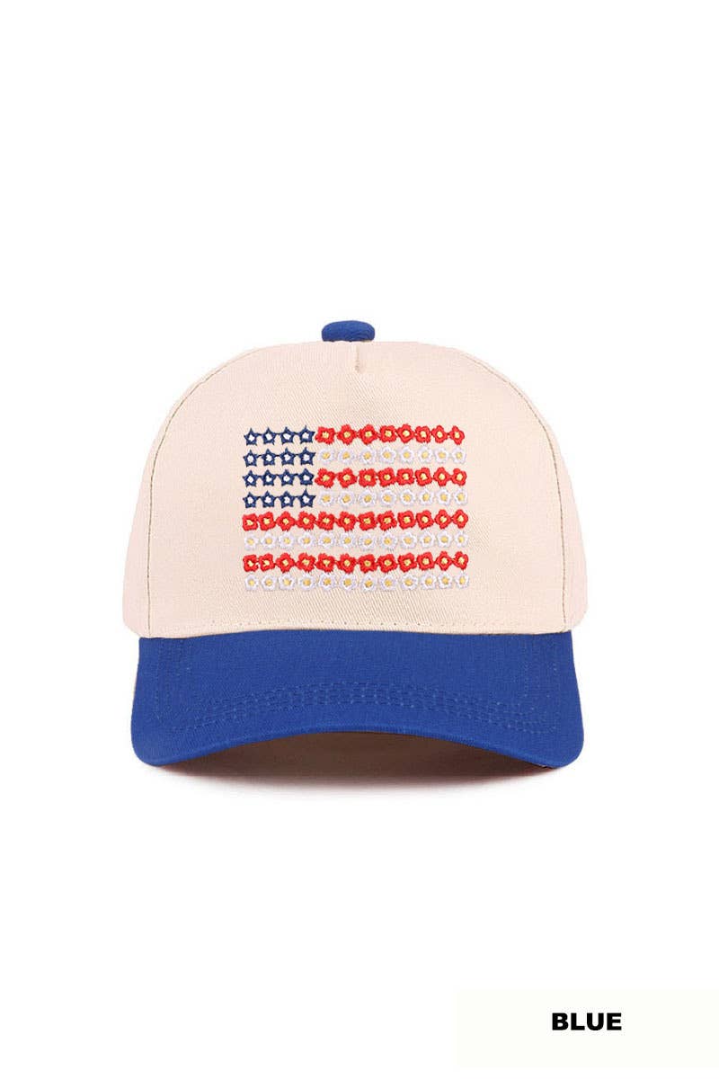Star American Flag Two Tone Cotton Hat