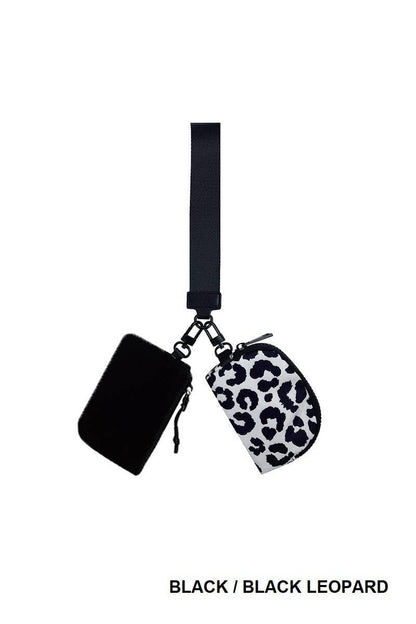 Dual Pouch Wristlet Keychain Wallet