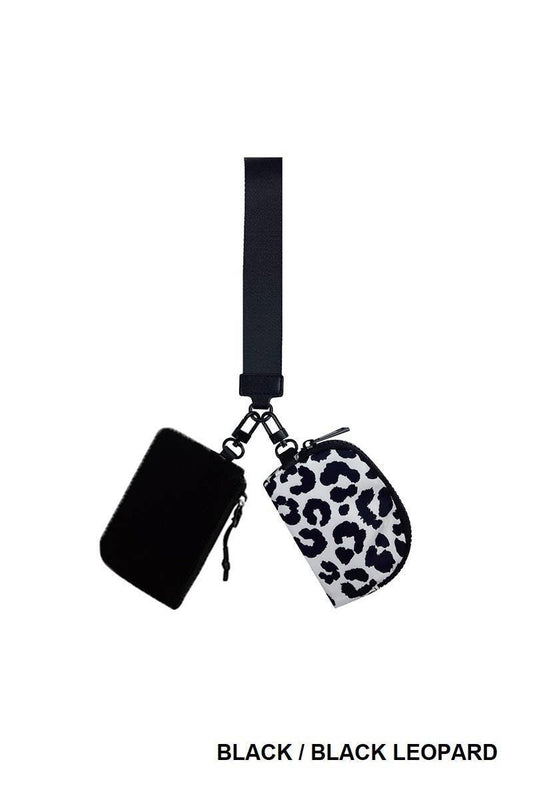 Dual Pouch Wristlet Keychain Wallet