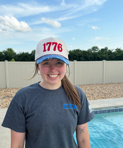 1776 American USA Patriotic Embroidered Baseball Cap